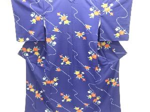 未使用品　草花模様小紋着物